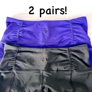 LULULEMON: SALE 2 capri legging in black and purple ❤️